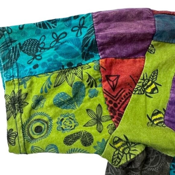 Handmade Bohemian Hippie Patchwork Cotton Top Multicolor by Juan Tommy Size M - Picture 10 of 13